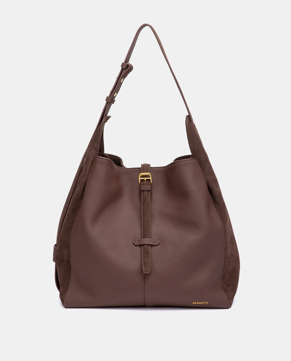 abbacino-bolso-de-hombro-piel-y-serraje-marr-n image 1