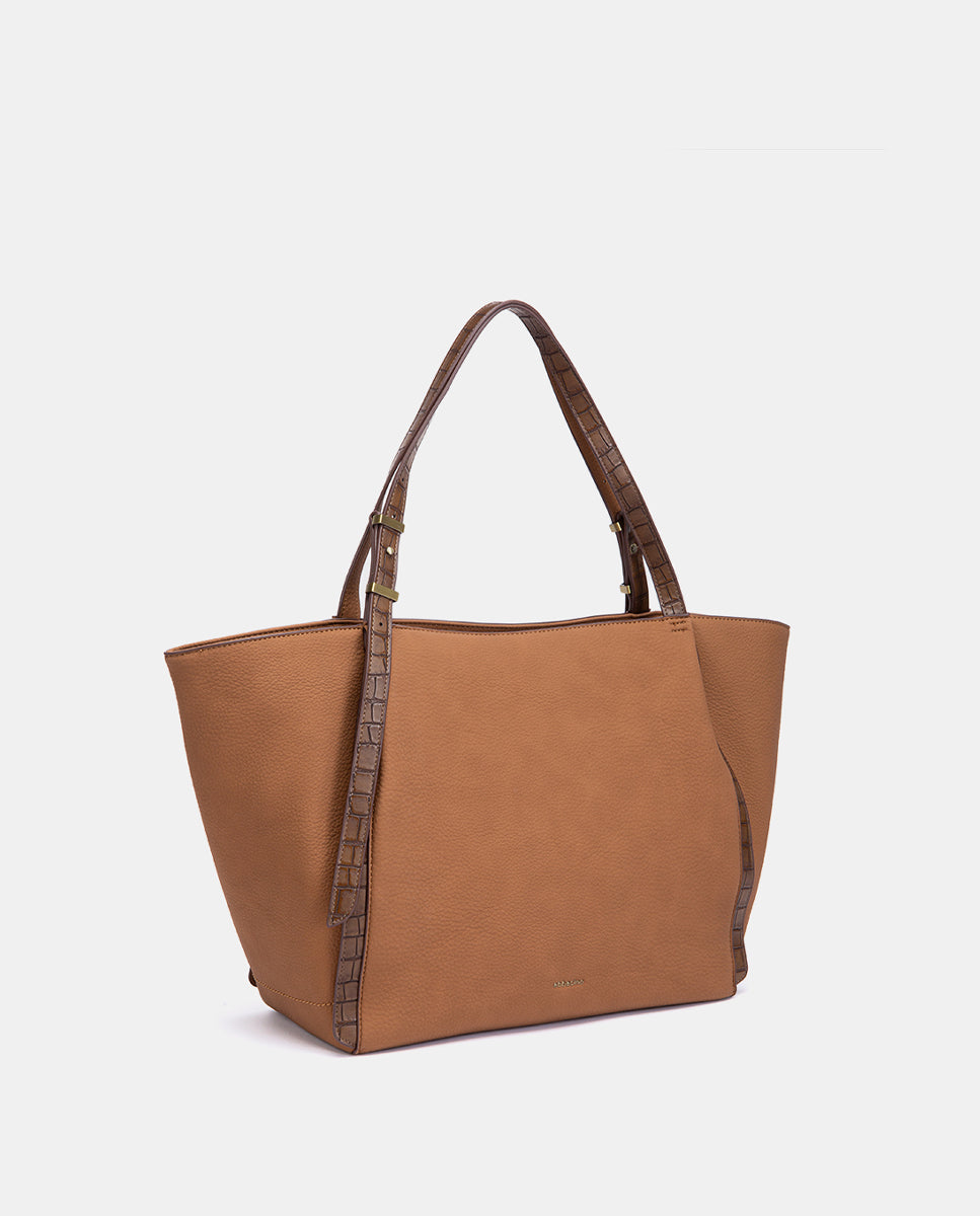 abbacino-shopper-cognac-de-materiales-reciclados-gran-capacidad image 2