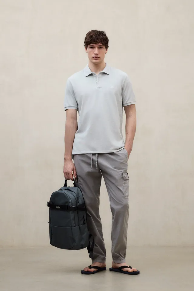 polo-ecoalf-tedan-de-piqu-gris-claro-para-hombre-regular-fit-algod-n-reciclado image 1