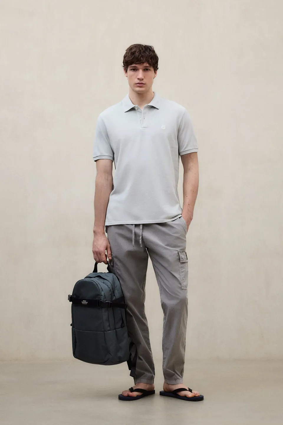 polo-ecoalf-tedan-de-piqu-gris-claro-para-hombre-regular-fit-algod-n-reciclado image 1