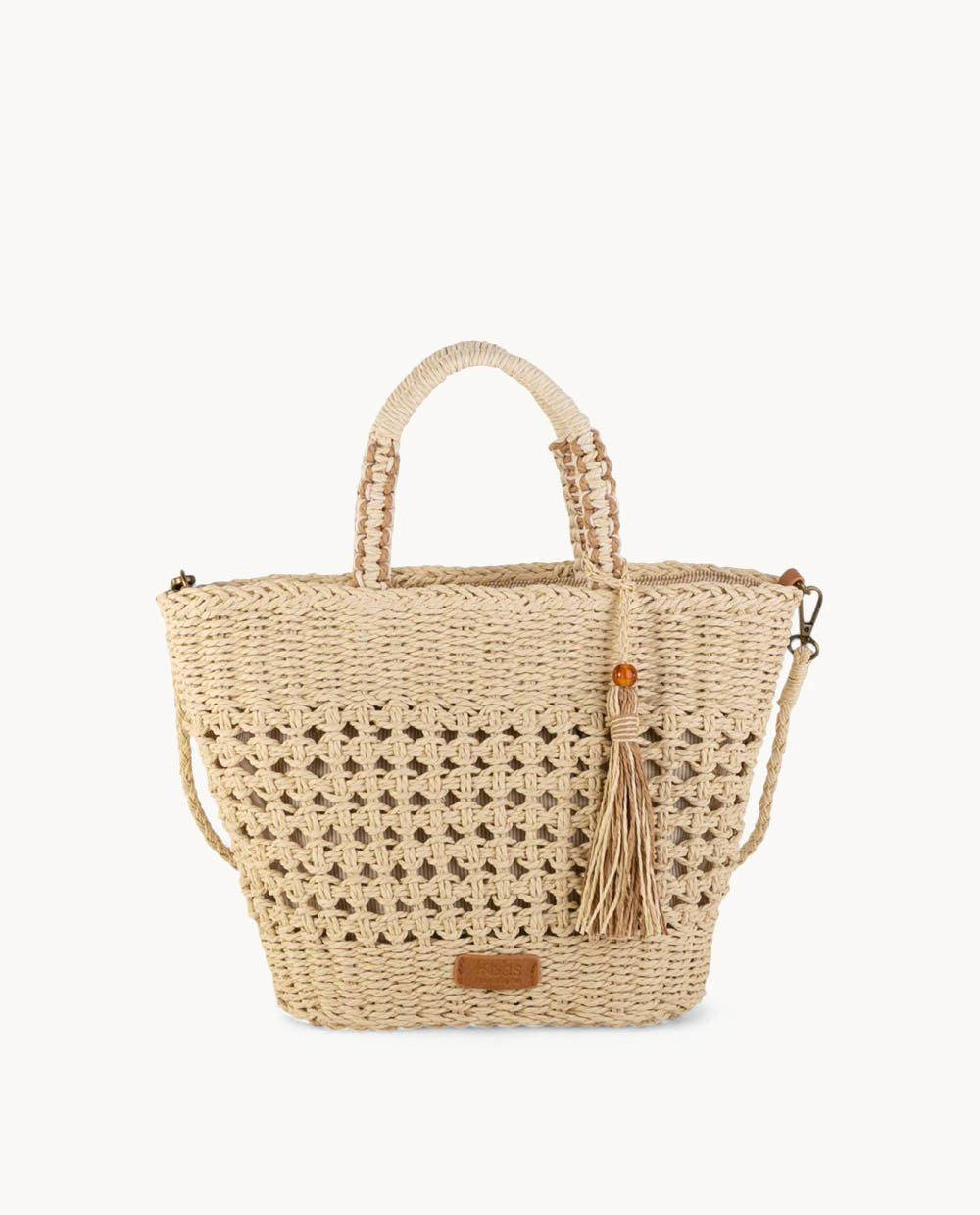 kbas-bolso-tote-de-fibra-natural-con-cierre-saco-color-natural image 1