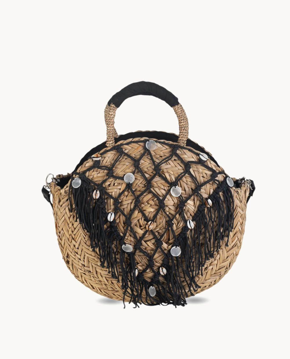 kbas-capazo-redondo-seagrass-doble-asa-con-cremallera-color-negro image 1
