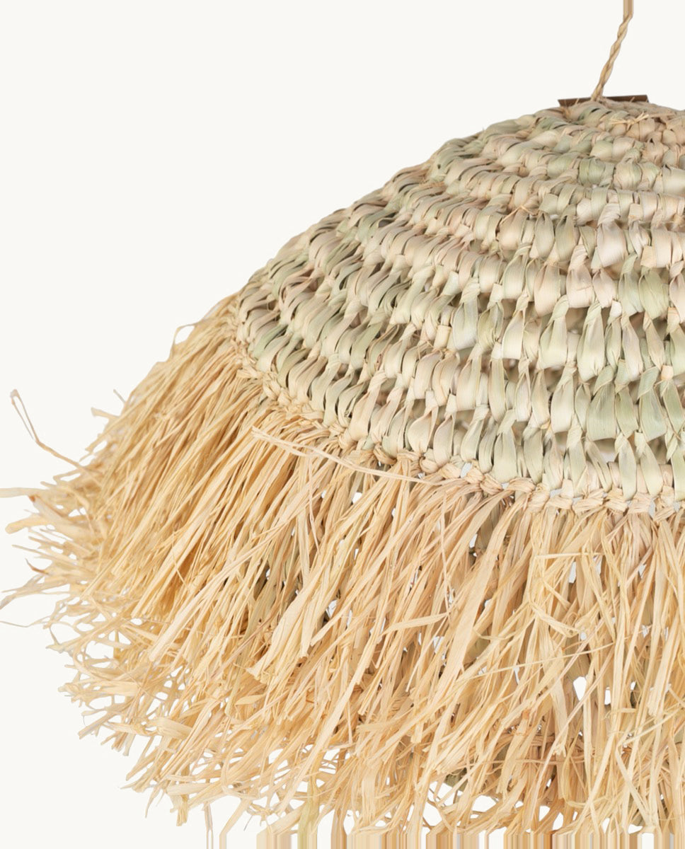 kbas-l-mpara-de-palma-con-flecos-de-rafia-estilo-bohemio image 2