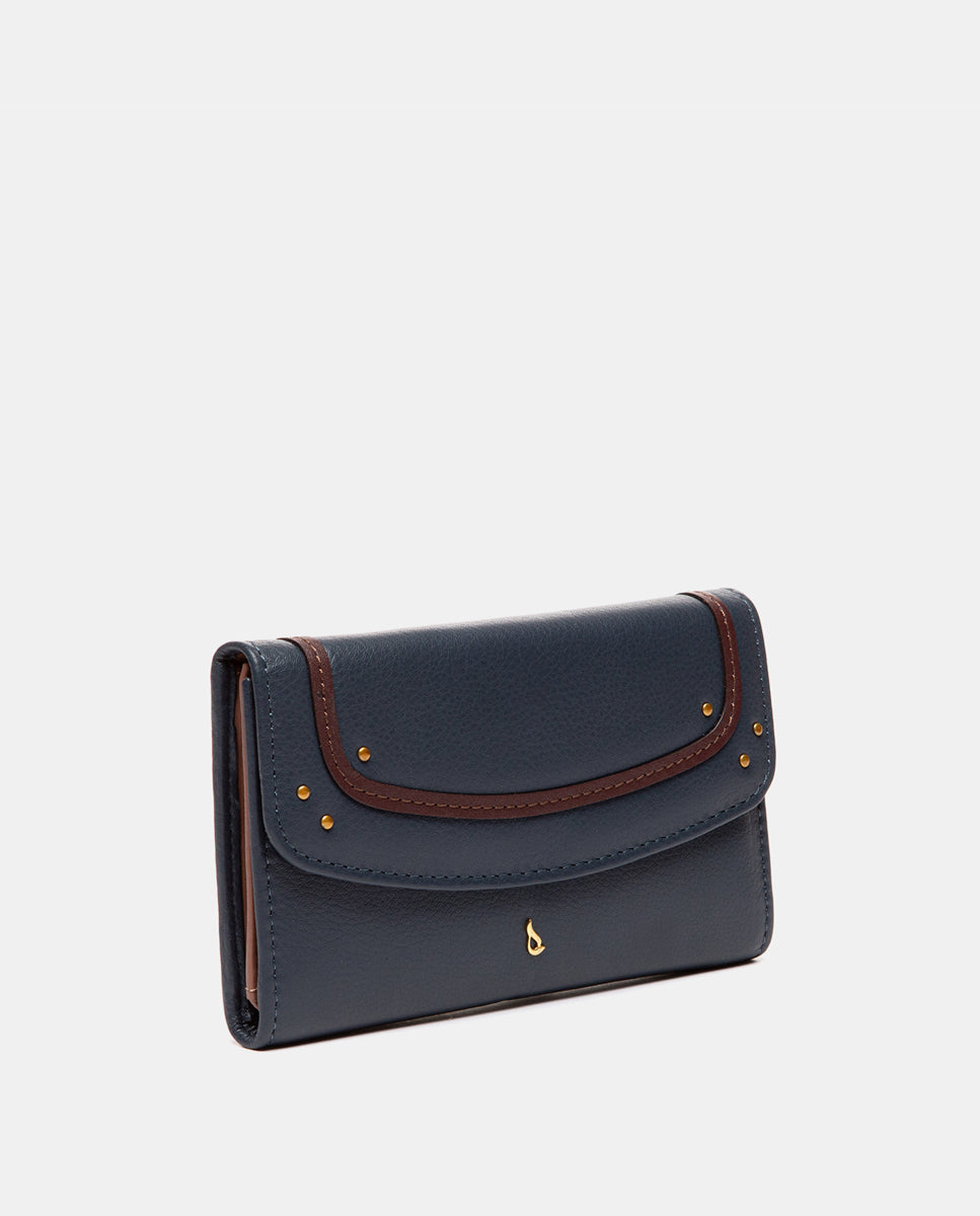 abbacino-cartera-mediana-piel-azul-con-solapa image 4