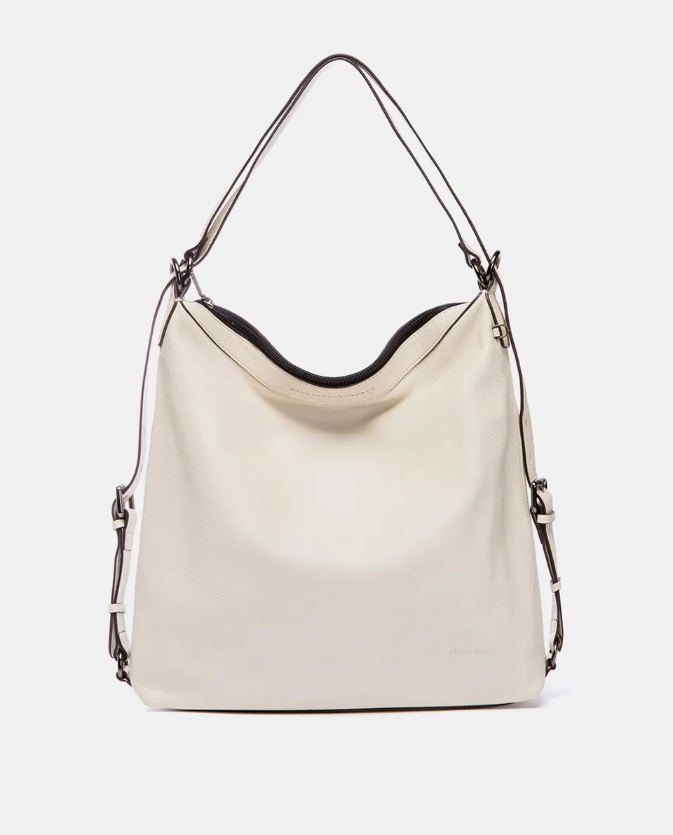 abbacino-bolso-mochila-mujer-piel-premium-beige-convertible image 1