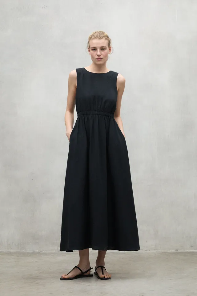 ecoalf-vestido-karl-negro-de-mujer-tencel-lyocell-con-espalda-abierta image 1