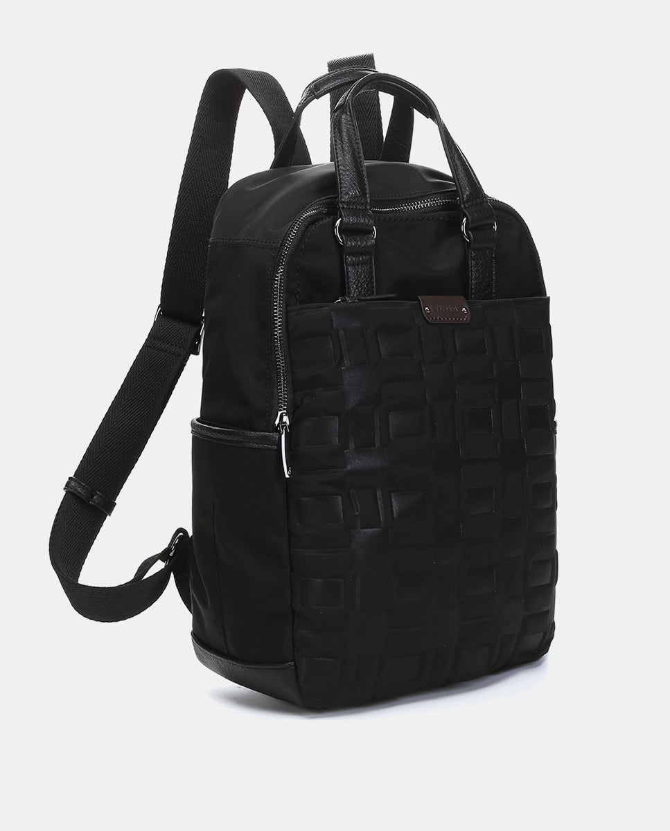 abbacino-mochila-nylon-reciclado-acolchado-negra image 2