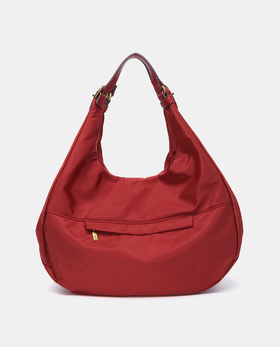 abbacino-bolso-hobo-rojo-reciclado-satinado-mujer image 3