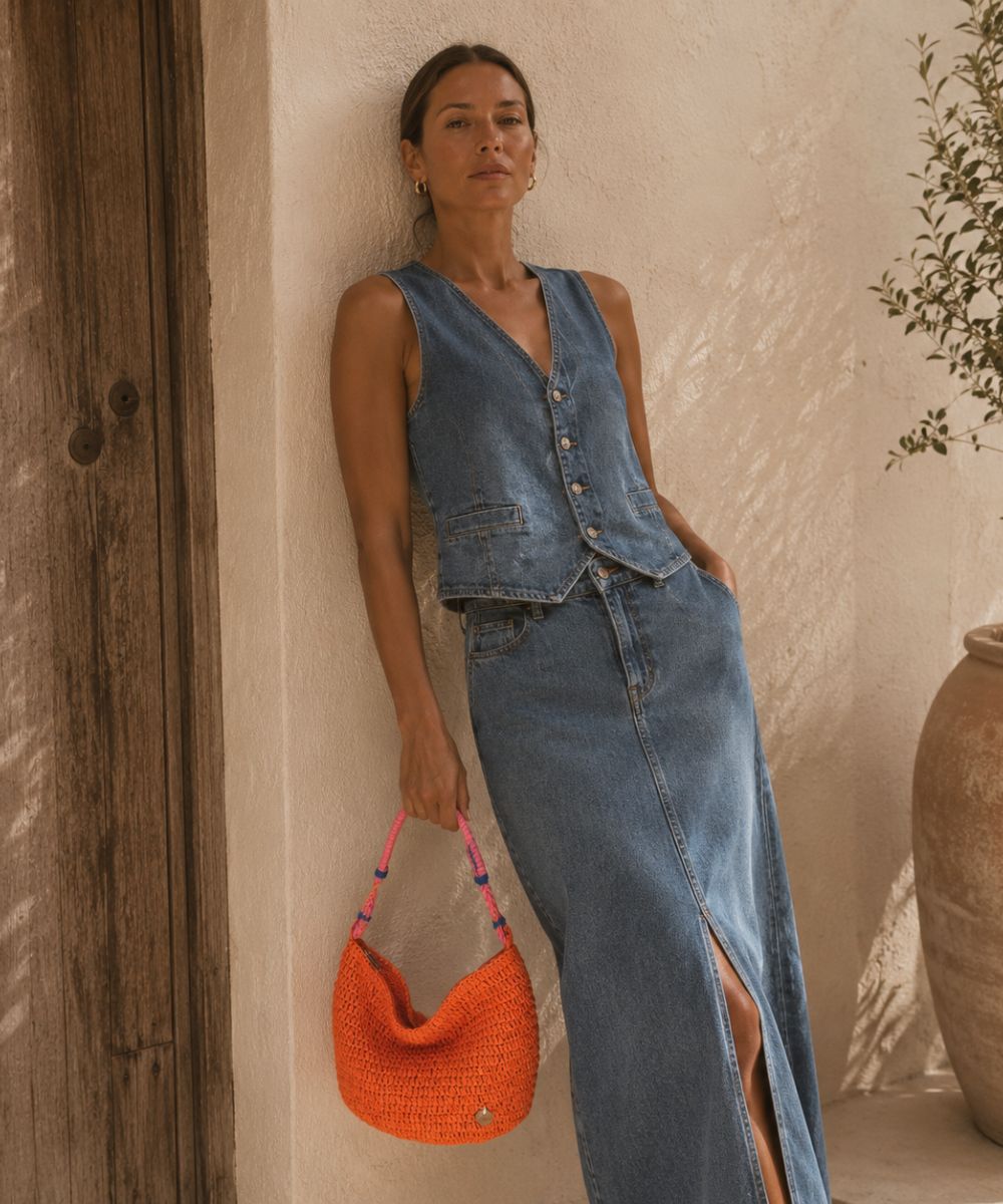 kbas-hobo-fibra-natural-con-cremallera-color-naranja-bolso-de-hombro image 1
