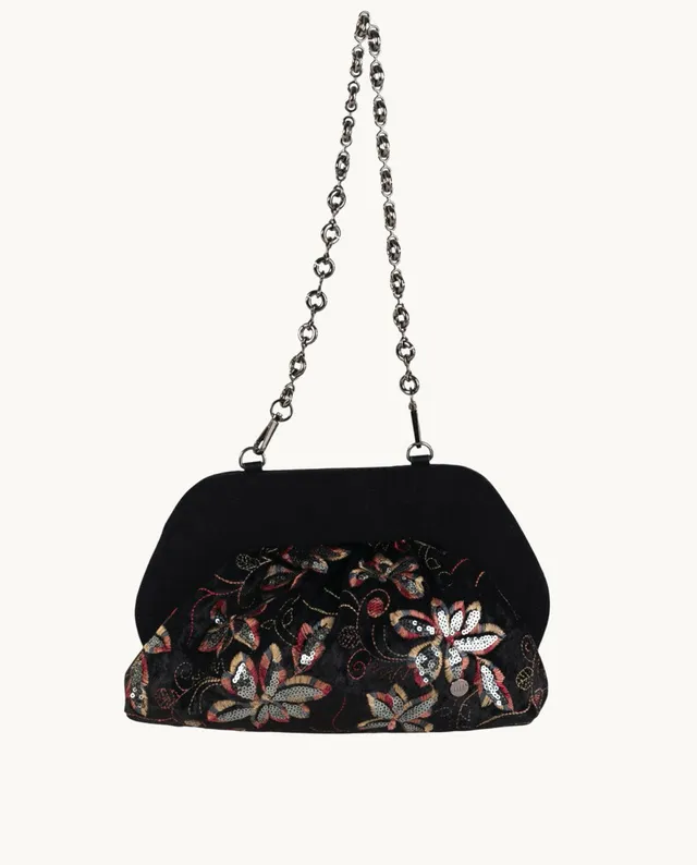 clutch-de-flores-de-textil-kbas-coctel-merito-color-negro image 1