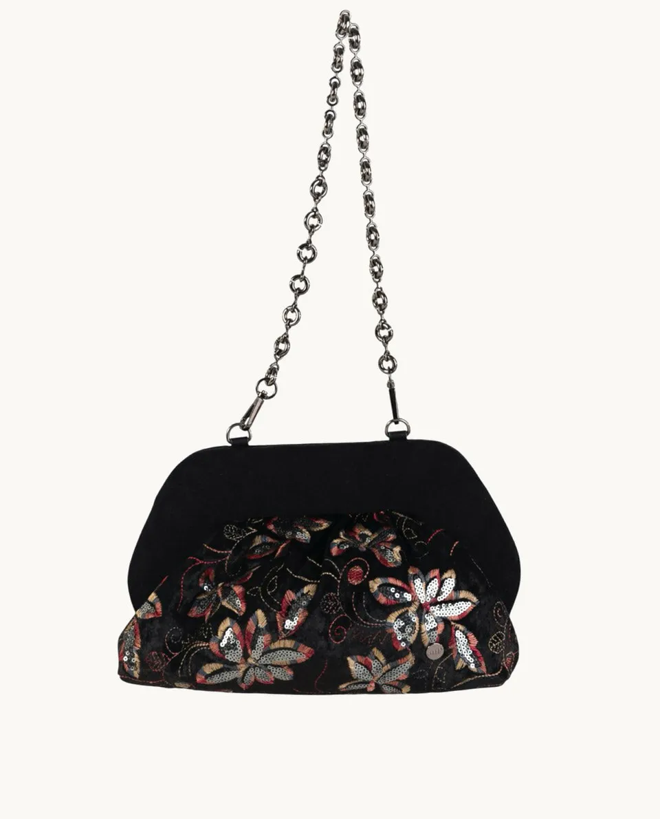 clutch-de-flores-de-textil-kbas-coctel-merito-color-negro image 1
