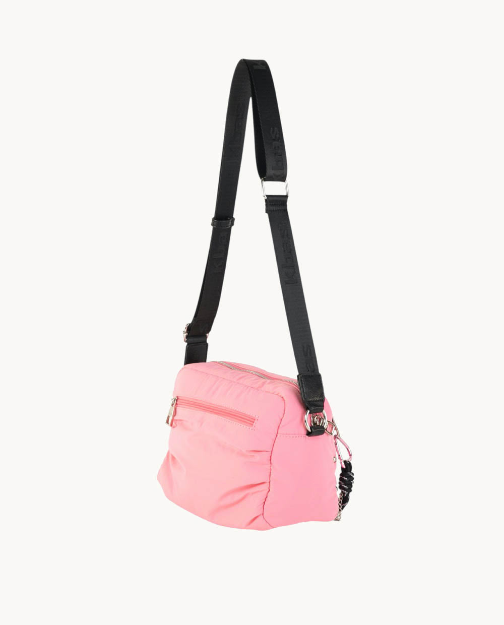 bolso-bandolera-kbas-de-nylon-rosa-con-cremallera image 2