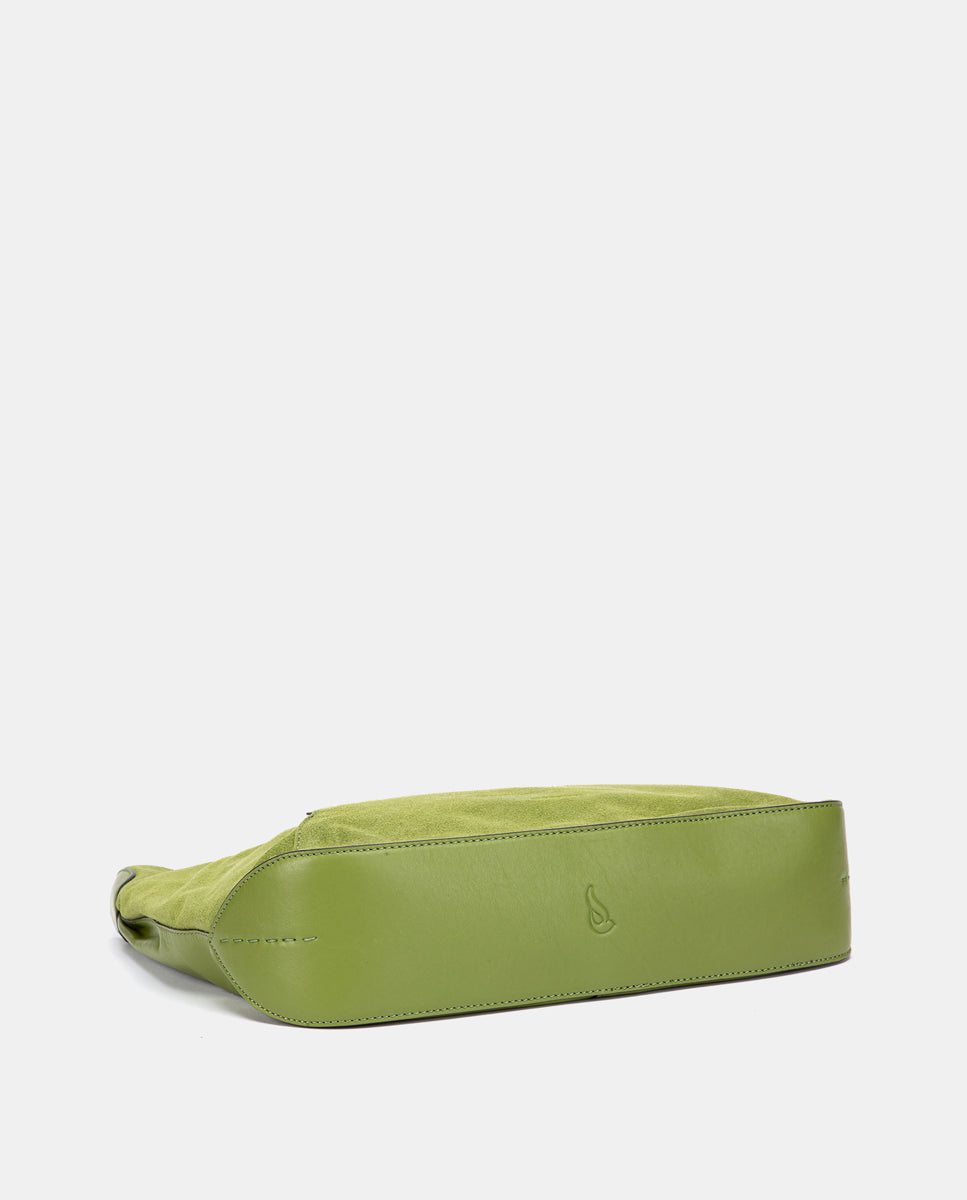 abbacino-bolso-de-hombro-hobo-piel-y-serraje-verde image 5