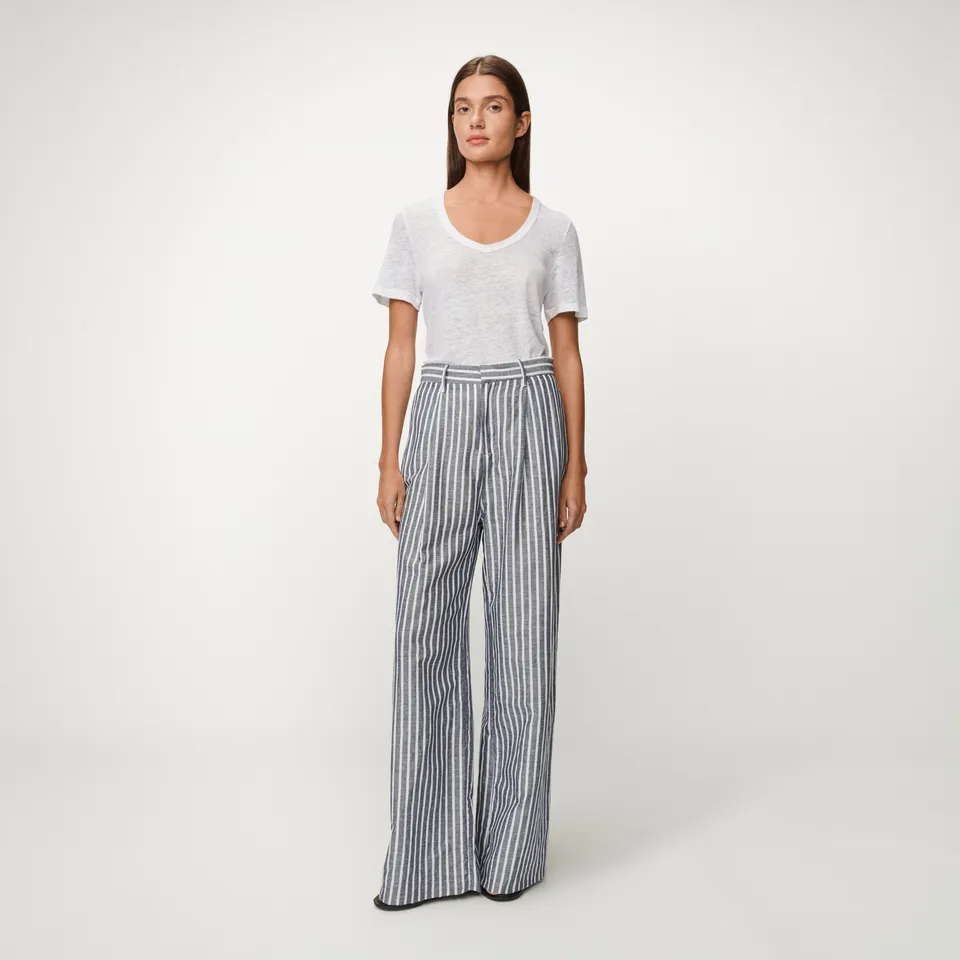 lois-cody-pantal-n-de-lino-y-algod-n-de-talle-alto-y-pierna-ancha-made-in-spain- image 1