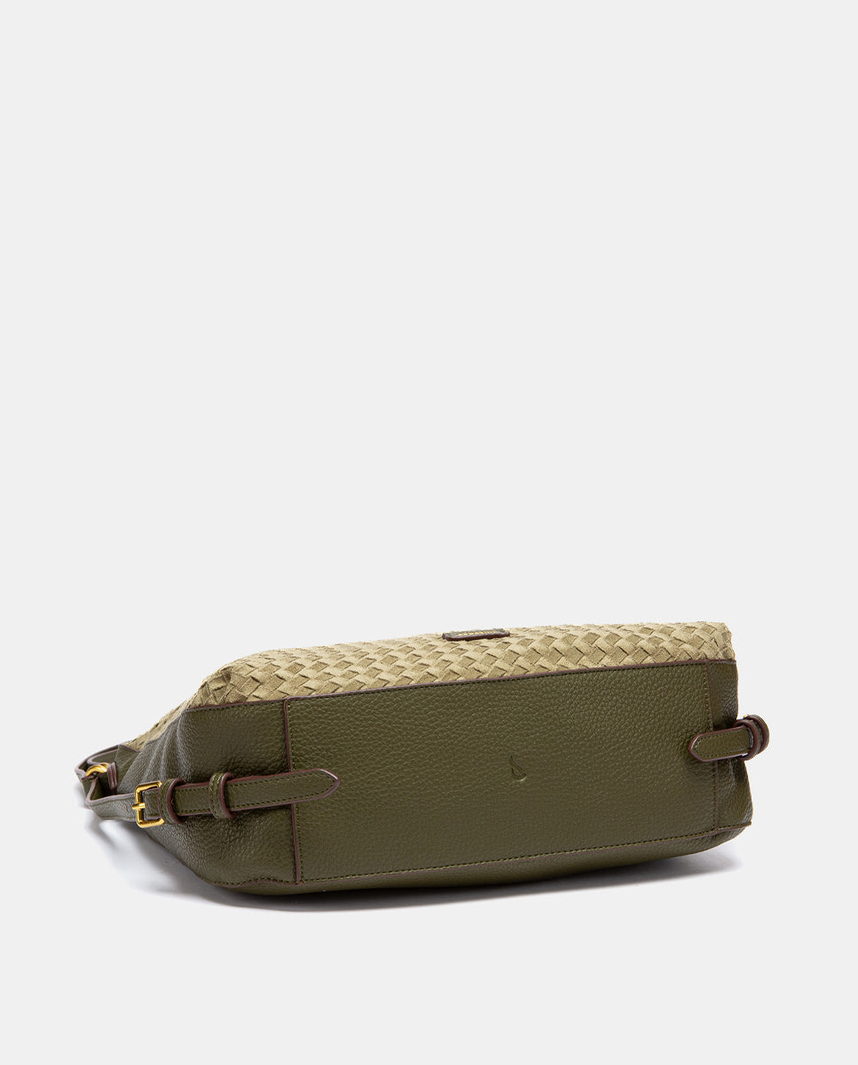 abbacino-bolso-multifuncional-trenzado-verde-convertible-en-mochila image 5