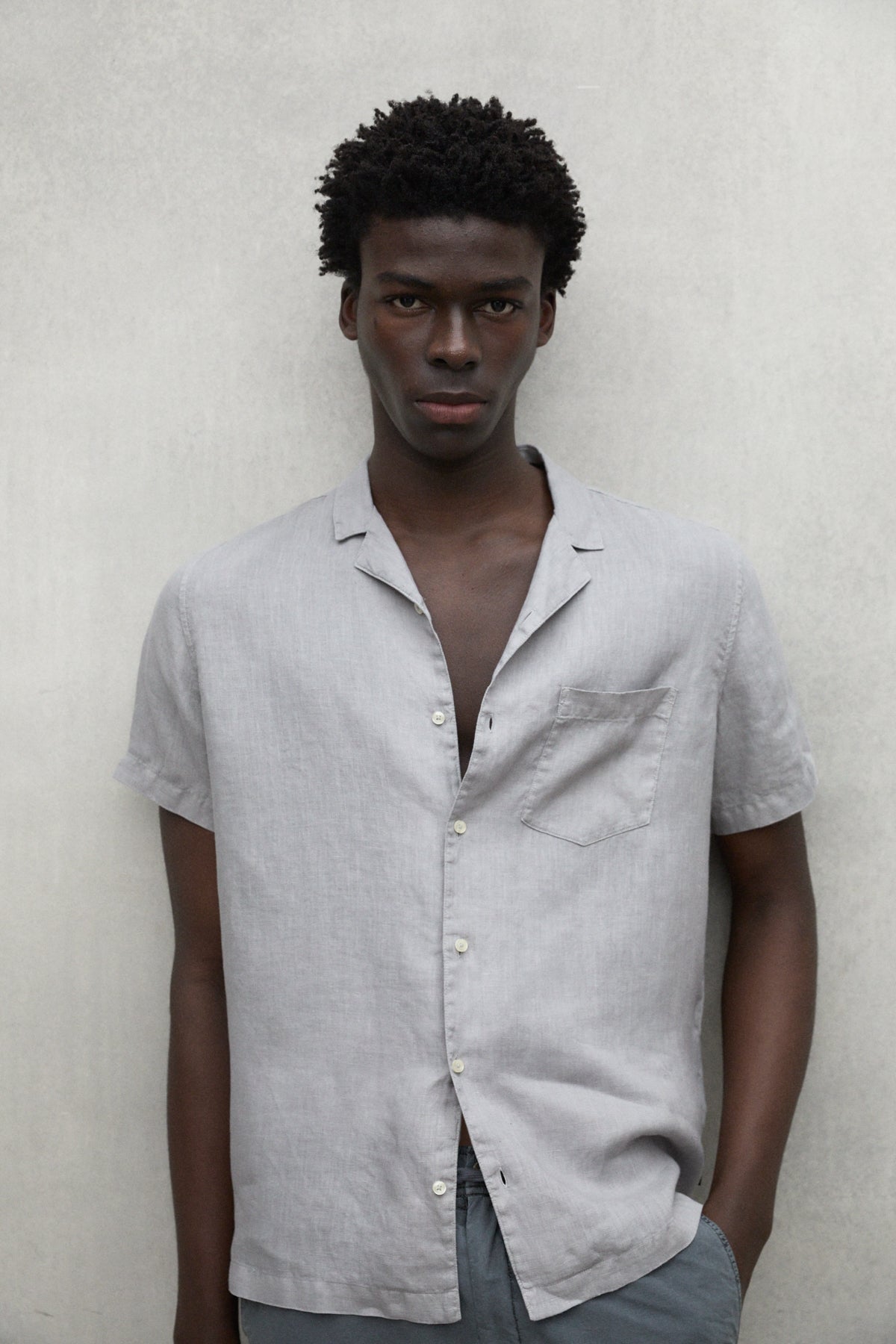 camisa-ecoalf-sutar-de-lino-para-hombre-gris-fit-regular image 2