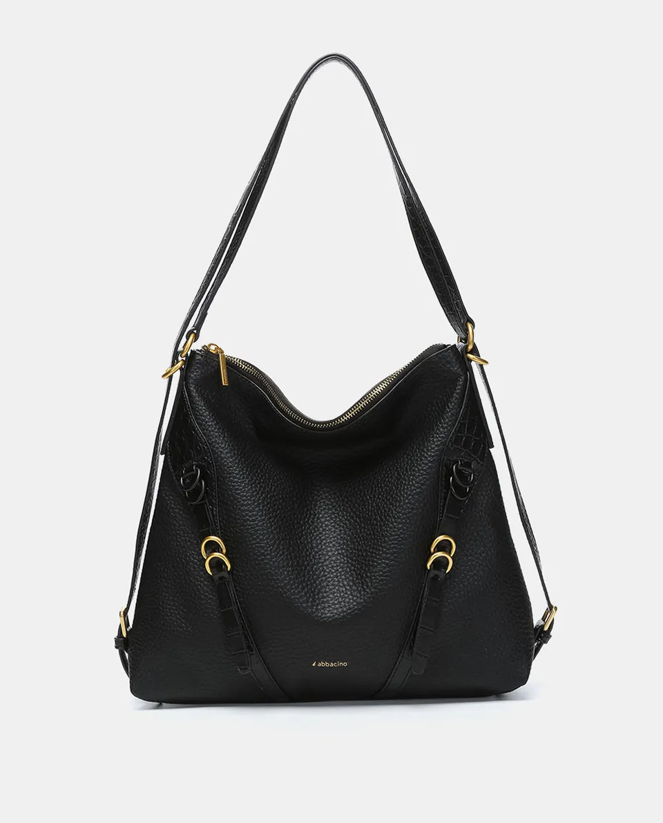 abbacino-bolso-multifuncional-reciclado-negro-convertible-mochila-2 image 1