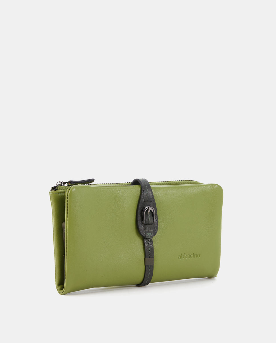 abbacino-cartera-grande-piel-verde-con-hebilla image 4
