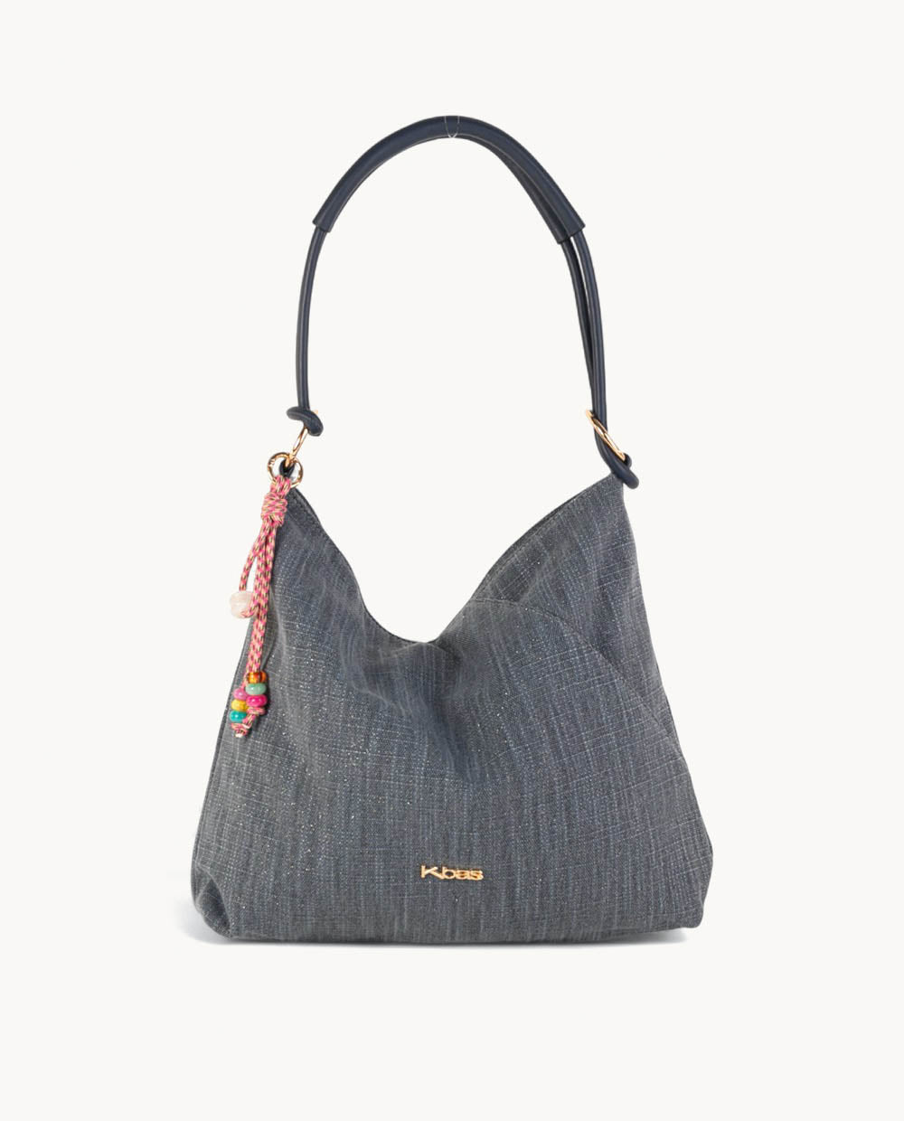 kbas-hobo-canvas-azul-marino-con-cremallera-asa-amarilla-dise-o-espacioso image 1