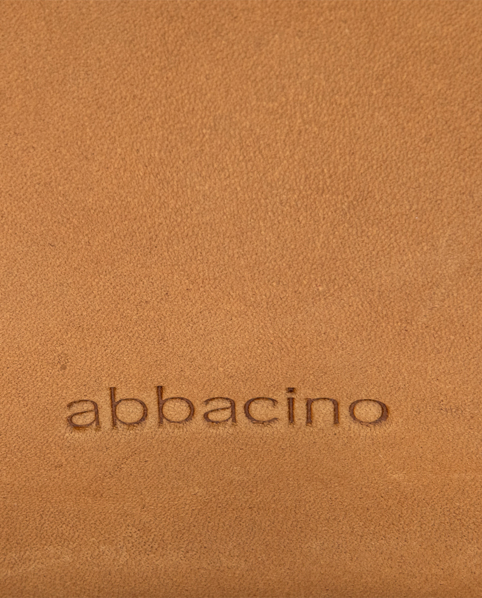abbacino-bandolera-en-piel-y-serraje-cognac-con-cremallera image 6