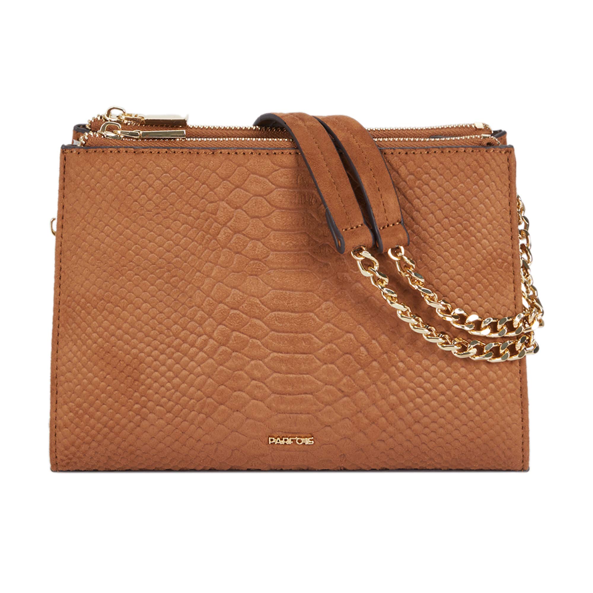 parfois-bolso-bandolera-grabada-asa-combinada-mujer-talla-m-camel image 1