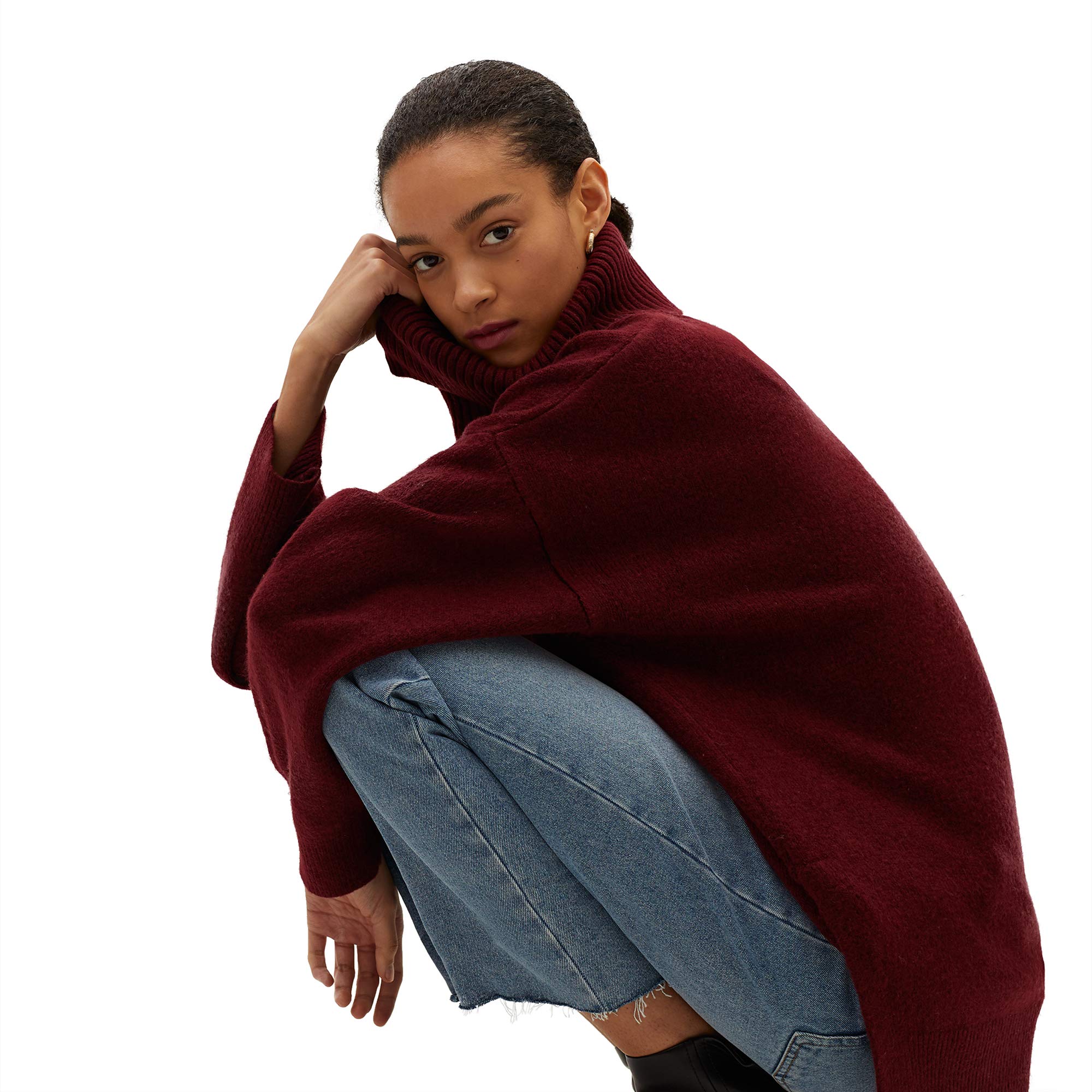 parfois-jersey-grape-punto-burdeos-mujer-talla-nica image 2
