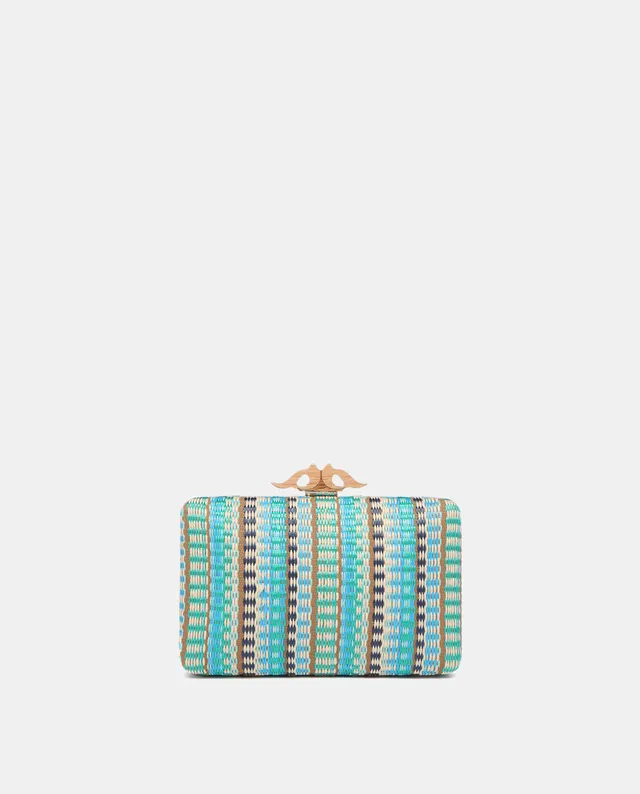 abbacino-clutch-fiesta-azul-estampado-geom-trico-con-cadena image 1