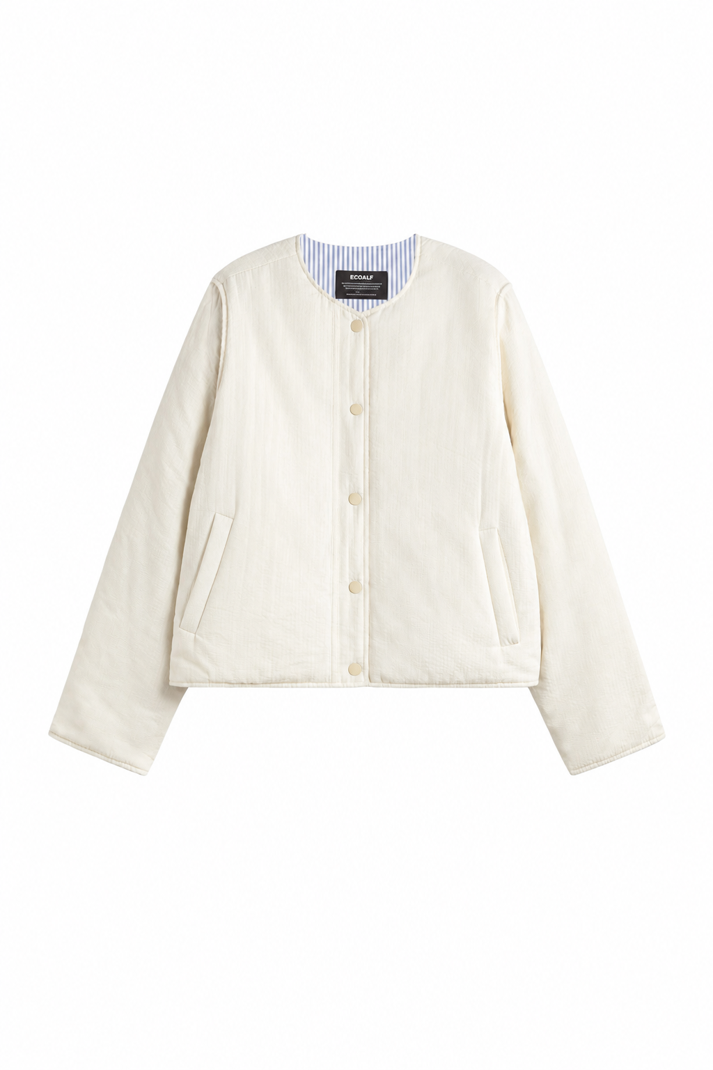 chaqueta-reversible-ecoalf-gabi-azul-y-blanco-de-mujer image 6