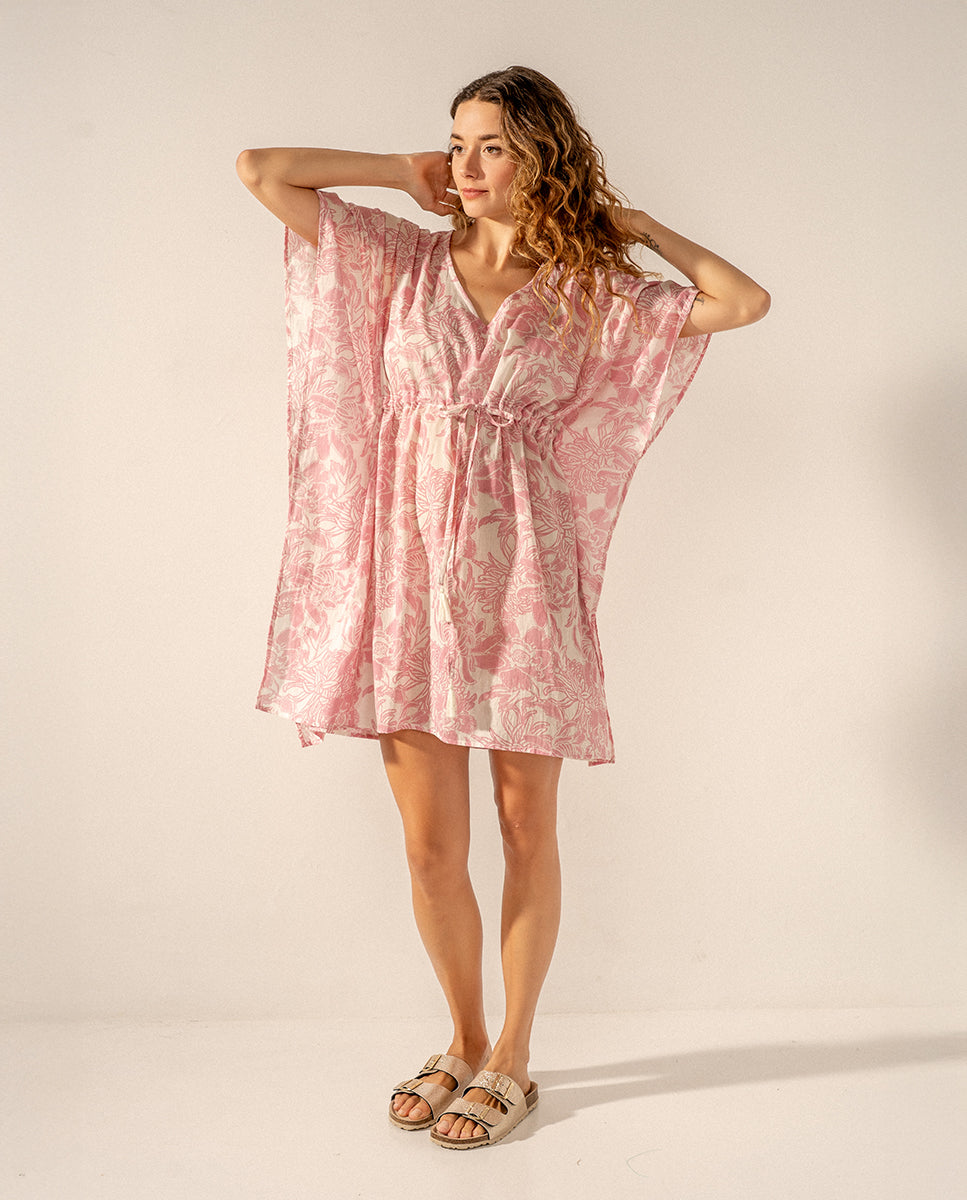 abbacino-caft-n-de-algod-n-estampado-floral-rosa-talla-nica image 3