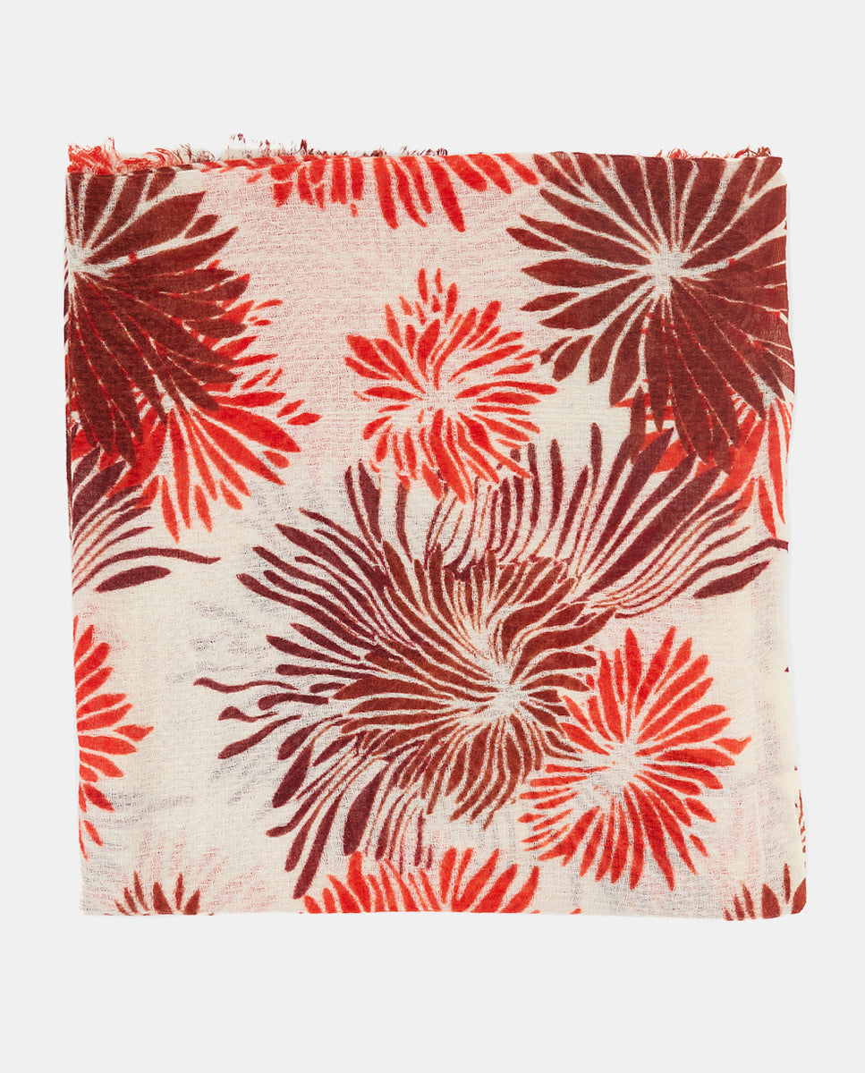 abbacino-pa-uelo-de-lana-estampado-floral-naranja image 3