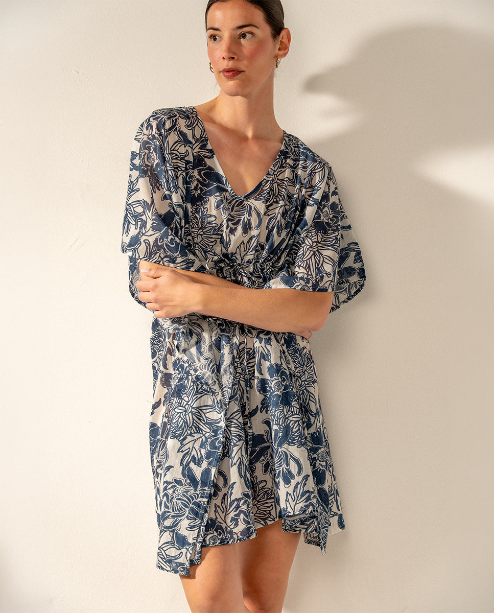 abbacino-caft-n-de-algod-n-floral-azul-talla-nica image 4