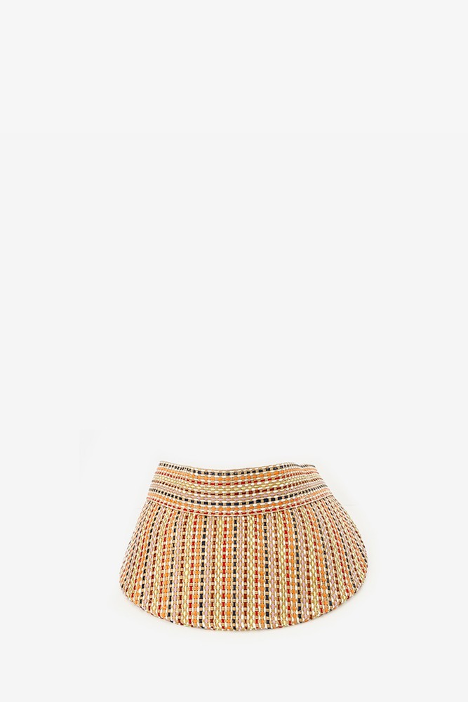 abbacino-visera-de-mujer-trenzada-a-rayas-camel image 2