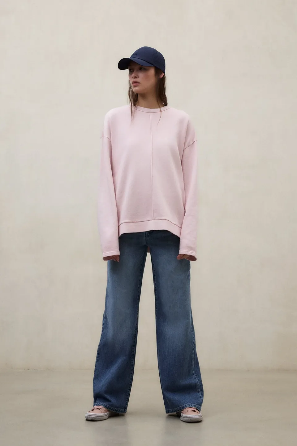 ecoalf-sudadera-ankara-rosa-mujer-fit-oversize-100-algod-n-reciclado-cuello-redo image 1
