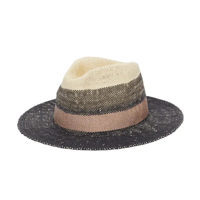 parfois-sombrero-trenzado-fedora-paja-de-papel-negro-mujer image 1