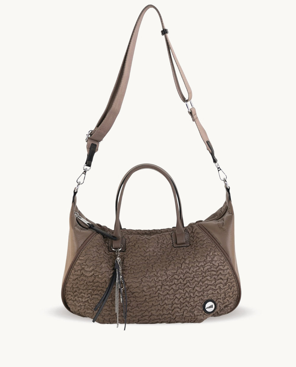 bolso-bowling-kbas-urban-spiga-de-piel-sint-tica-taupe-40-x-22-x-21-cm image 4