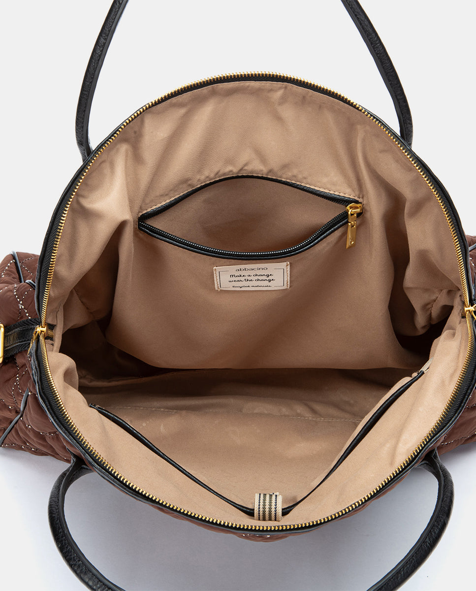 abbacino-bolso-de-mano-acolchado-marr-n-reciclado image 5