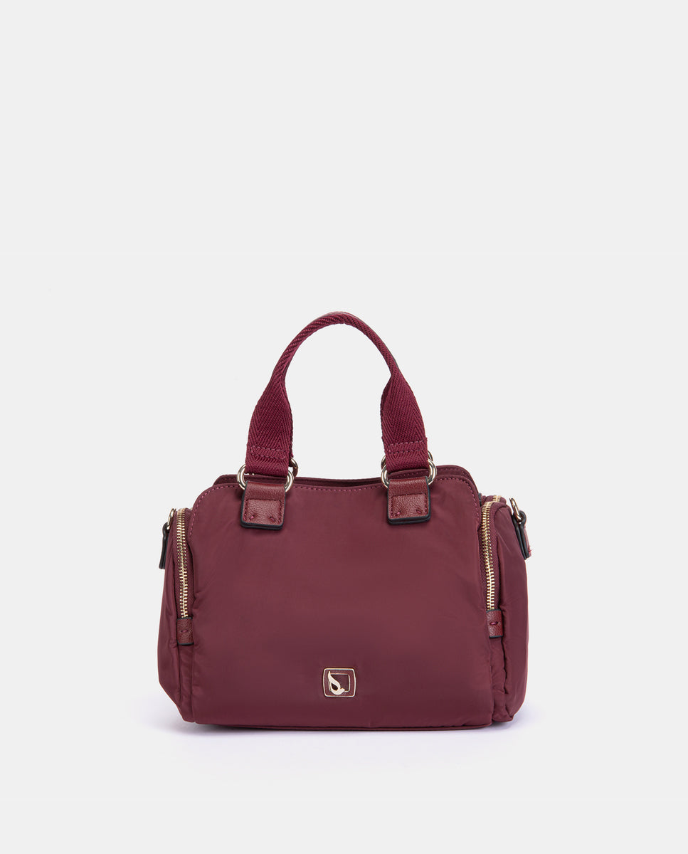 abbacino-bolso-de-mano-burdeos-en-materiales-reciclados image 1