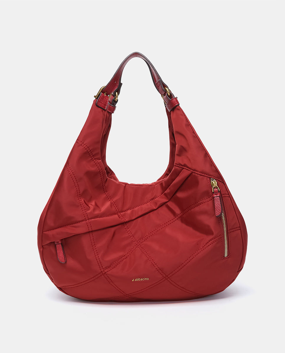 abbacino-bolso-hobo-rojo-reciclado-satinado-mujer image 1