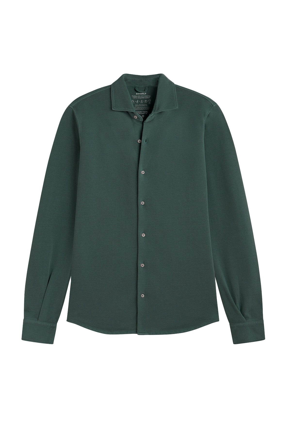 camisa-ecoalf-new-gotham-verde-para-hombre-100-algod-n-reciclado-cuello-italiano image 6