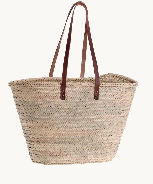 capazo-de-palma-kbas-con-asas-de-cuero-y-bandolera-57x18x33-cm-color-natural image 1