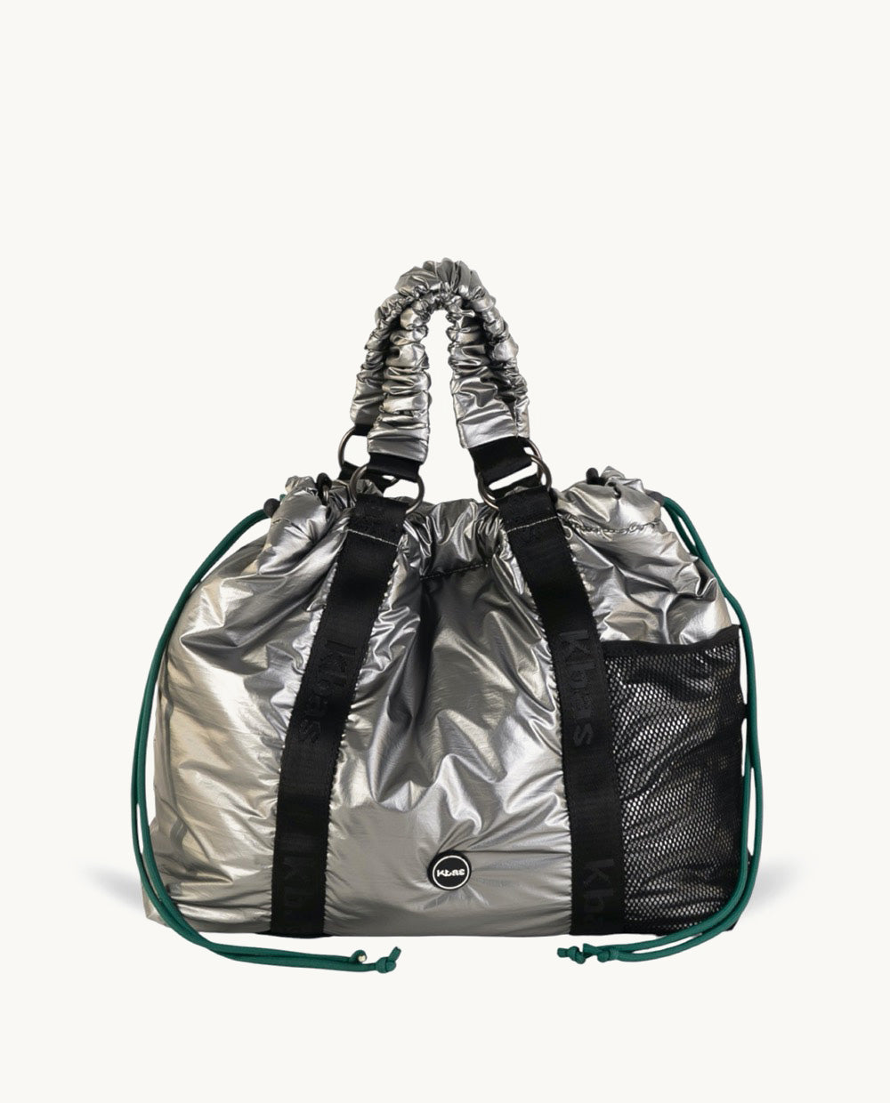 tote-kbas-de-nylon-metalizado-color-plata-36-x-16-x-27-cm-asa-de-mano-y-bandoler image 1