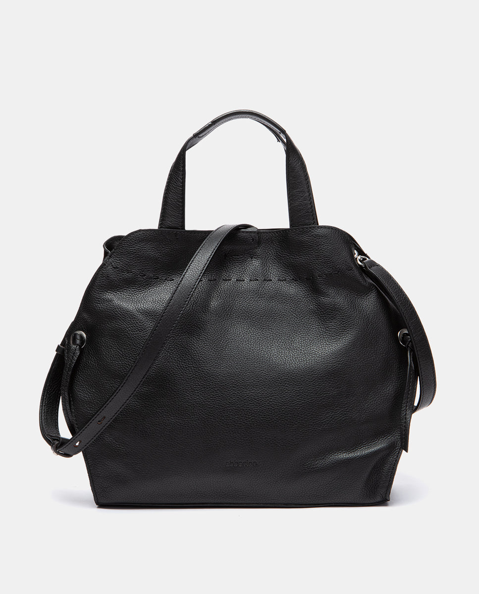 abbacino-bolso-de-mano-en-piel-negra-oficina image 1