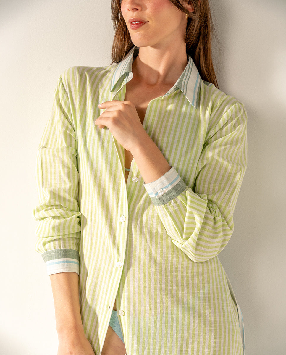 abbacino-t-nica-de-viscosa-rayas-verde-mujer image 3