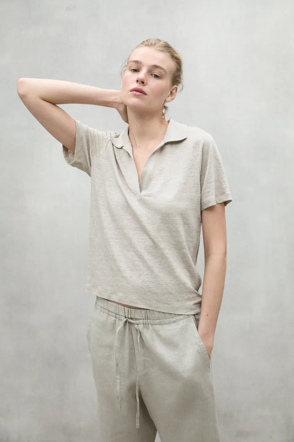 ecoalf-camiseta-troms-beige-mujer-100-lino image 1