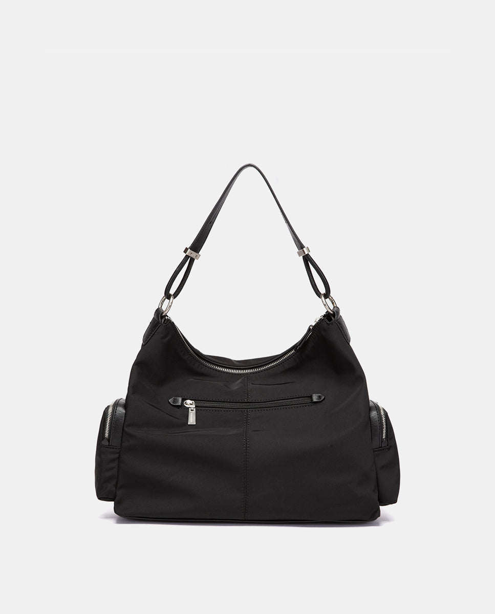 abbacino-bolso-de-hombro-hobo-negro-en-tejido-reciclado image 3