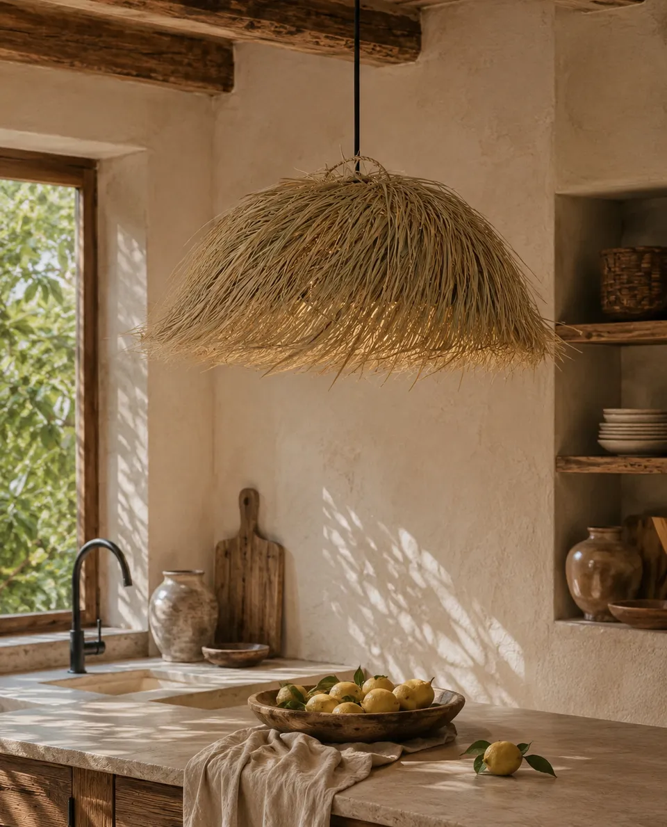 kbas-l-mpara-de-palma-natural-con-flecos-60x40-cm-estilo-bohemio-y-artesanal image 1