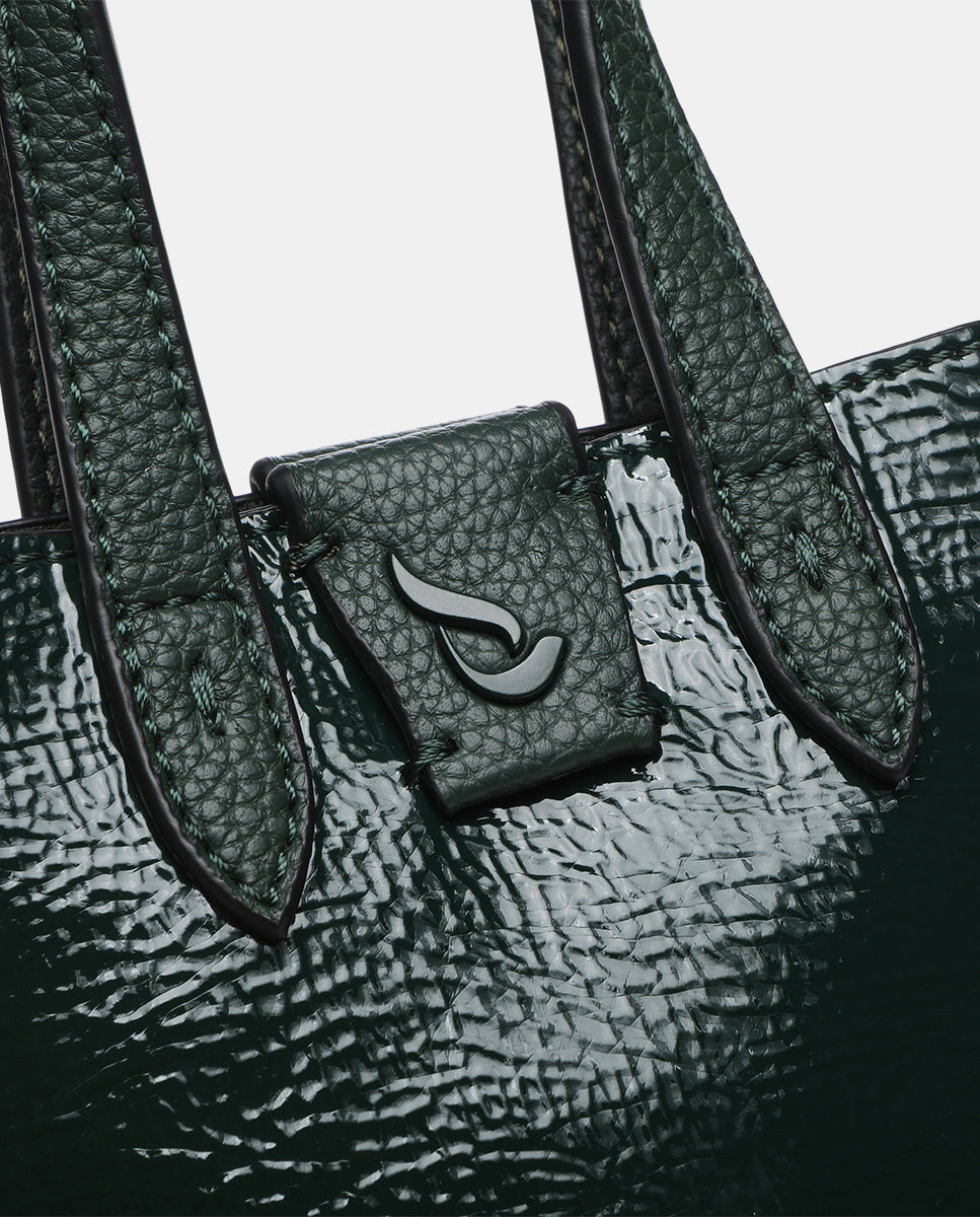 abbacino-bolso-de-mano-mini-en-charol-verde-con-bandolera-ajustable-y-extra-ble- image 7