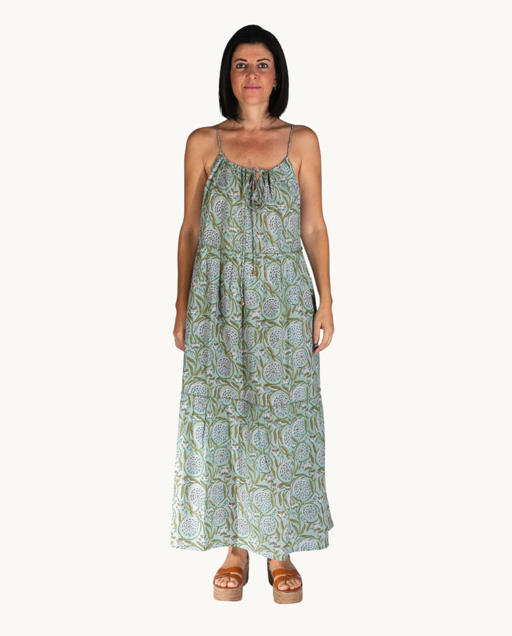 vestido-de-algod-n-kbas-talla-nica-color-verde image 2