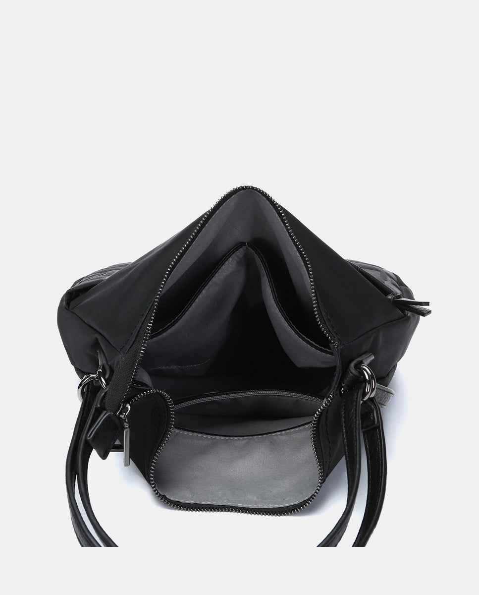 abbacino-bolso-multifuncional-nylon-reciclado-negro-convertible-mochila image 6