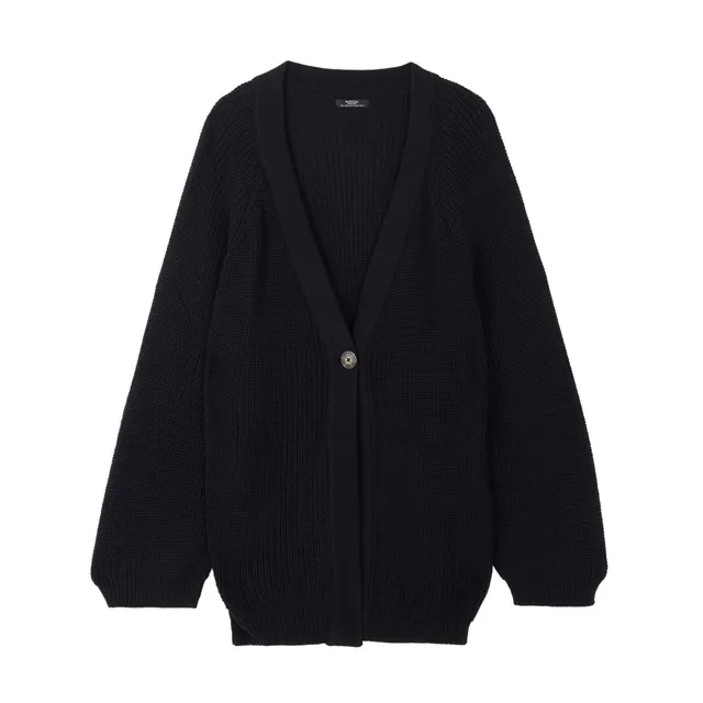 parfois-chaqueta-de-punto-cierre-de-bot-n-negro-mujer image 1